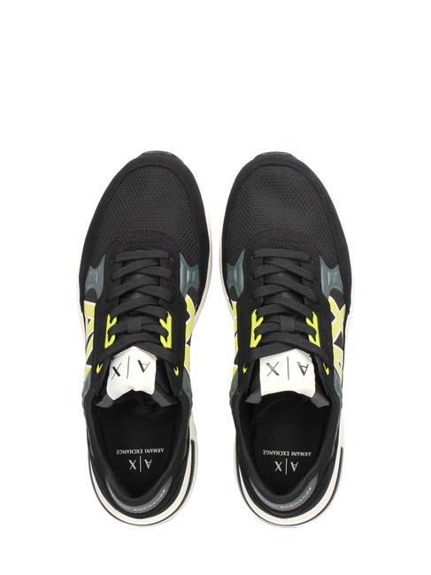 DUSSELDORF Baskets Homme noir + gris + jaune - Chaussures Homme