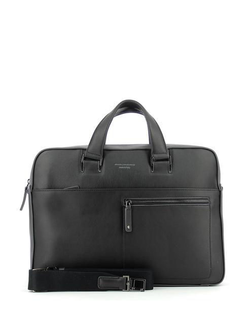 CAMPIONARIO - DAVID Porte-documents pour ordinateur portable 15,6 ", en cuir noir - Porte Documents Travail