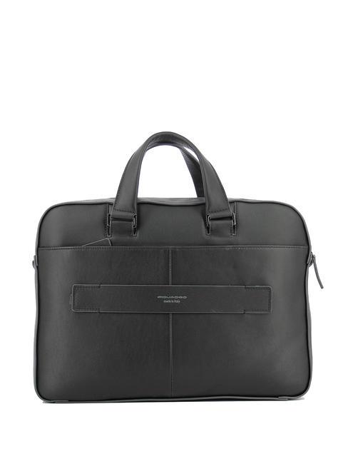 CAMPIONARIO - DAVID Porte-documents pour ordinateur portable 15,6 ", en cuir noir - Porte Documents Travail