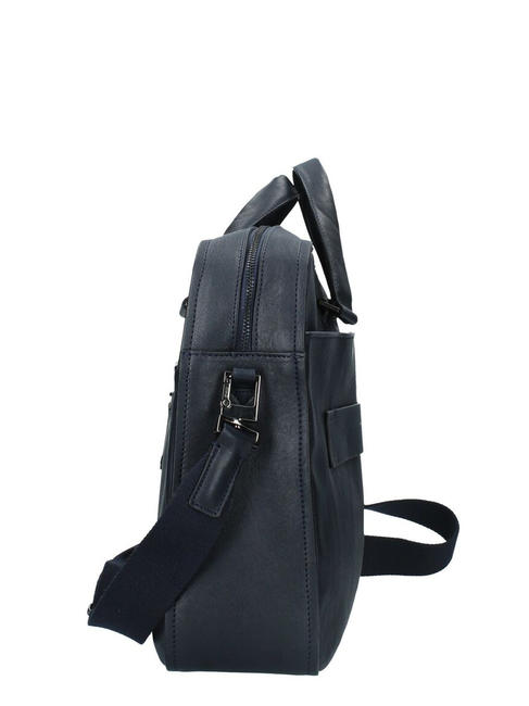 CAMPIONARIO - DAVID Porte-documents pour ordinateur portable 15,6 ", en cuir bleu - Porte Documents Travail