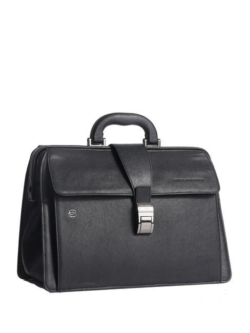 CAMPIONARIO - BLACK SQUARE Doctor Bag en cuir, support PC 13" noir - Porte Documents Travail