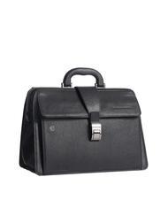 PIQUADRO CAMPIONARIO - BLACK SQUARE Doctor Bag en cuir, support PC 13" noir - Porte Documents Travail - 2