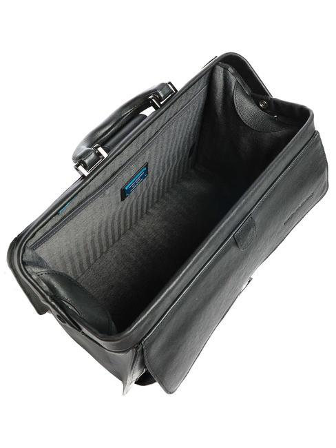 CAMPIONARIO - BLACK SQUARE Doctor Bag en cuir, support PC 13" noir - Porte Documents Travail