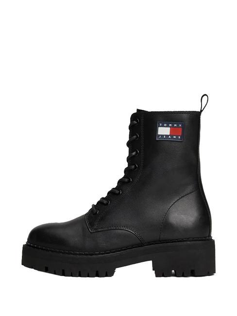 TOMMY JEANS Urban Lace Up Bottines en cuir NOIR - Chaussures Femme