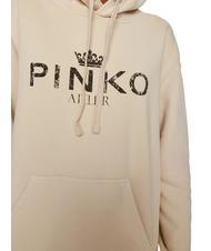 PINKO BASSANI Sweatshirt &agrave; capuche beige brumeux - Sweat-shirts pour femmes - 3