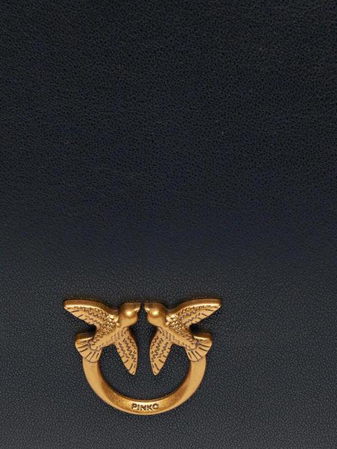 HORIZONTAL FLAT  Sac bandoulière, en cuir noir-or antique - Sacs pour Femme