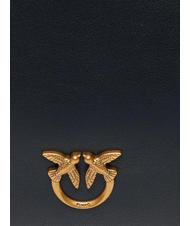 PINKO HORIZONTAL FLAT  Sac bandoulière, en cuir noir-or antique - Sacs pour Femme - 3