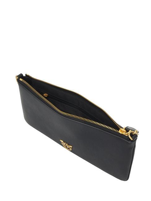 HORIZONTAL FLAT  Sac bandoulière, en cuir noir-or antique - Sacs pour Femme