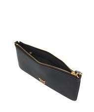 PINKO HORIZONTAL FLAT  Sac bandoulière, en cuir noir-or antique - Sacs pour Femme - 4