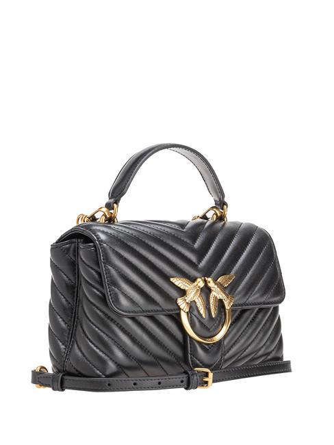 LOVE LADY PUFF Mini sac &agrave; main, avec bandouli&egrave;re noir-or antique - Sacs pour Femme
