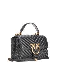 PINKO LOVE LADY PUFF Mini sac &agrave; main, avec bandouli&egrave;re noir-or antique - Sacs pour Femme - 2
