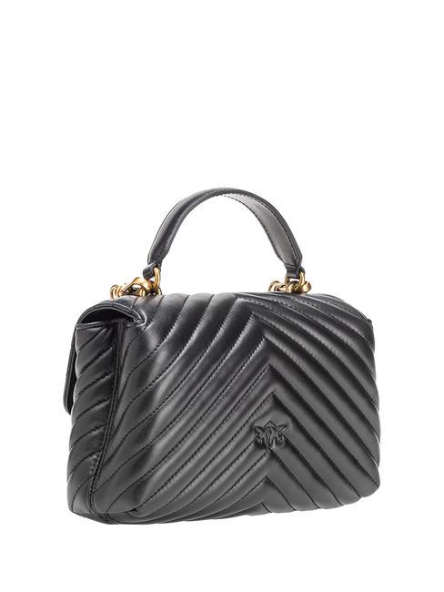 LOVE LADY PUFF Mini sac &agrave; main, avec bandouli&egrave;re noir-or antique - Sacs pour Femme
