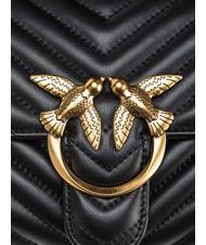 PINKO LOVE LADY PUFF Mini sac &agrave; main, avec bandouli&egrave;re noir-or antique - Sacs pour Femme - 4
