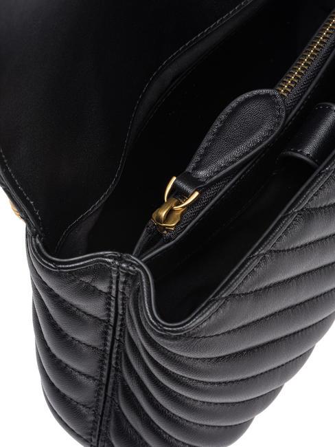 LOVE LADY PUFF Mini sac &agrave; main, avec bandouli&egrave;re noir-or antique - Sacs pour Femme