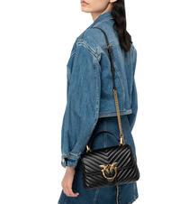 PINKO LOVE LADY PUFF Mini sac &agrave; main, avec bandouli&egrave;re noir-or antique - Sacs pour Femme - 6