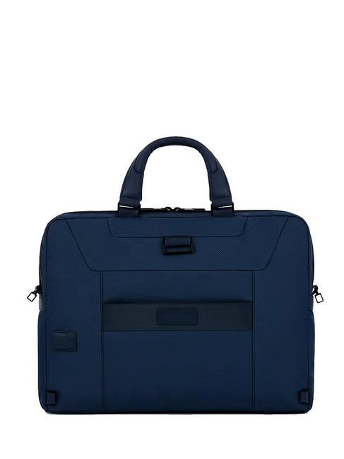 CAMPIONARIO - GIO Mallette en cuir et tissu pour ordinateur portable 15,6" bleu - Porte Documents Travail