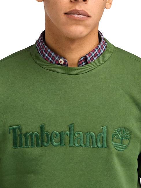 EMBROIDERY TONAL Sweat-shirt à col rond noir/vert forêt - Pulls molletonnés