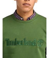 TIMBERLAND EMBROIDERY TONAL Sweat-shirt à col rond noir/vert forêt - Pulls molletonnés - 3