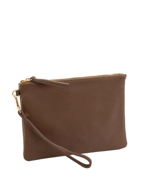 ROBERTA Pochette en cuir Dollar taupe - Sacs pour Femme