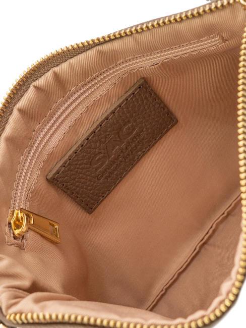 ROBERTA Pochette en cuir Dollar taupe - Sacs pour Femme