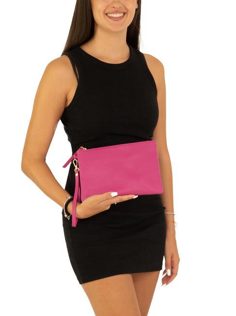 ROBERTA Pochette en cuir Dollar fuchsia - Sacs pour Femme