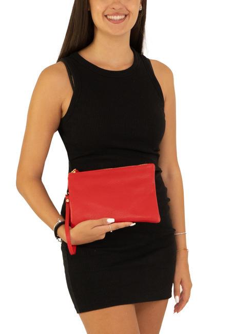 ROBERTA Pochette en cuir Dollar rouge - Sacs pour Femme