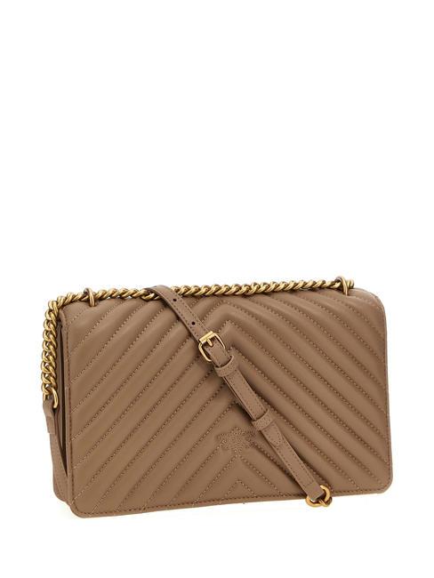 CLASSIC LOVE ONE Sac en cuir nappa biscuit au gingembre-or antique - Sacs pour Femme