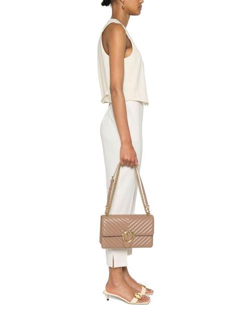 CLASSIC LOVE ONE Sac en cuir nappa biscuit au gingembre-or antique - Sacs pour Femme