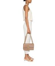 PINKO CLASSIC LOVE ONE Sac en cuir nappa biscuit au gingembre-or antique - Sacs pour Femme - 4