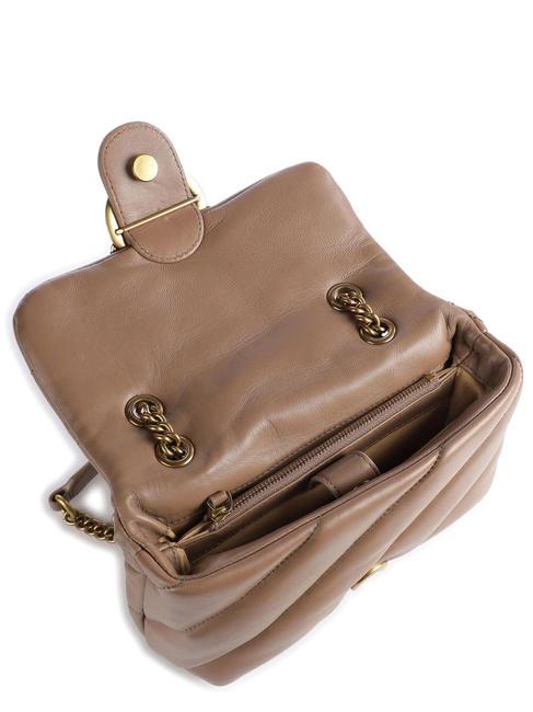 MINI LOVE BAG Sac en nappa biscuit au gingembre-or antique - Sacs pour Femme