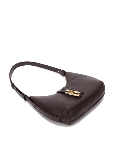 GOCCIA Sac bandouli&egrave;re en cuir martel&eacute; chocolat - Sacs pour Femme