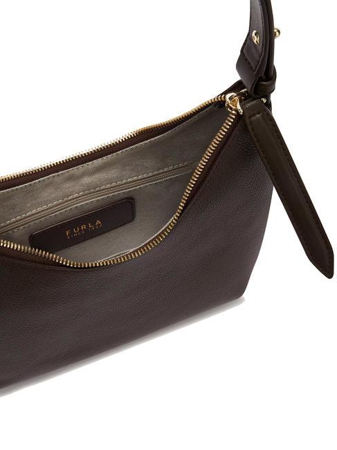 GOCCIA Sac bandouli&egrave;re en cuir martel&eacute; chocolat - Sacs pour Femme
