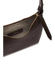 FURLA GOCCIA Sac bandouli&egrave;re en cuir martel&eacute; chocolat - Sacs pour Femme - 5