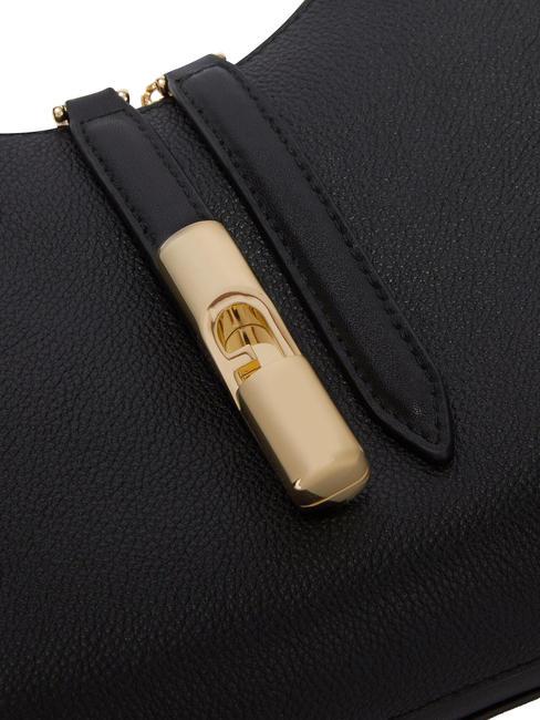 GOCCIA Sac bandoulière en cuir martelé Noir - Sacs pour Femme