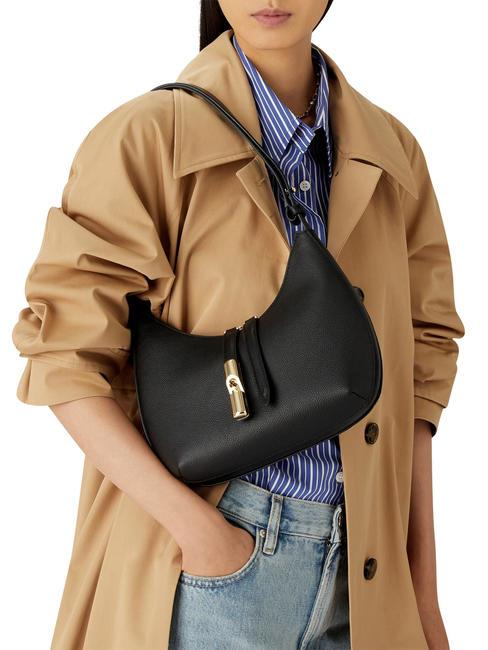 GOCCIA Sac bandoulière en cuir martelé Noir - Sacs pour Femme