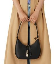 FURLA GOCCIA Sac bandoulière en cuir martelé Noir - Sacs pour Femme - 7