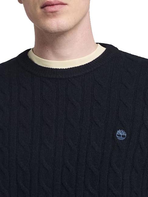 P-B LAMBWOOL Pull ras du cou en laine mélangée saphir foncé/denim foncé - Pulls pour hommes