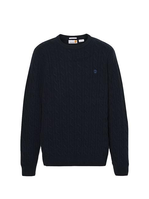 P-B LAMBWOOL Pull ras du cou en laine mélangée saphir foncé/denim foncé - Pulls pour hommes