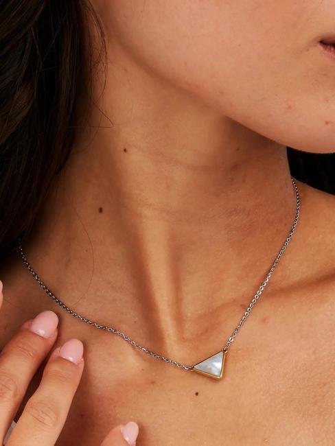 TRILLIANT Collier triangle nacré ARGENT - Colliers