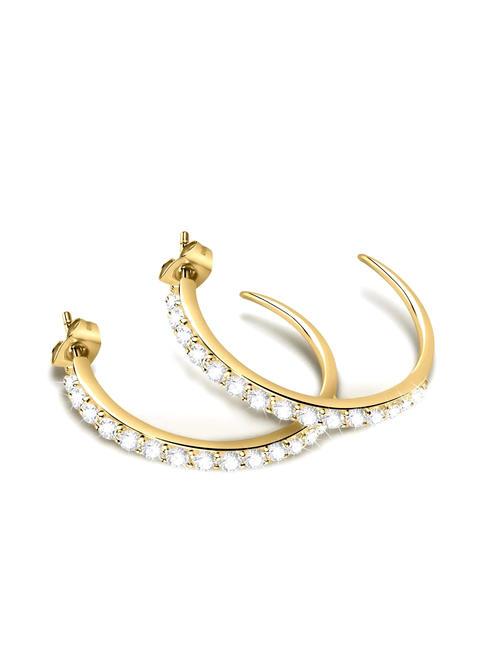 POETICA Boucles d'oreilles demi-cercle avec cristaux ARGENT - Boucles d'oreilles