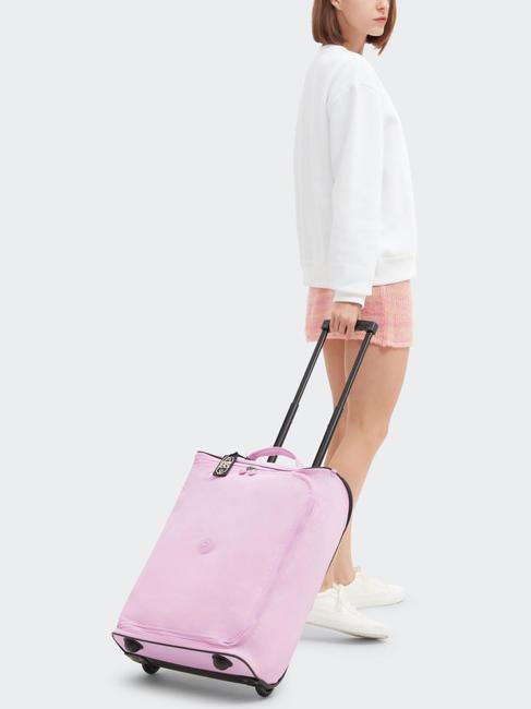 TEAGAN C Chariot à bagages à main rose en fleurs - Valises cabine