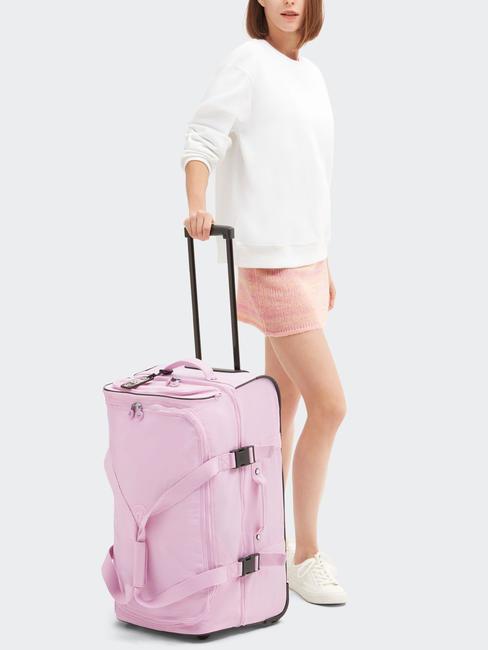 TEAGAN Sac trolley taille moyenne rose en fleurs - Valises Semi-rigides