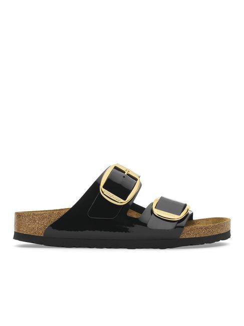 ARIZONA BIG BUCKLE Pantoufle brevet&eacute;e noir - Chaussures Femme