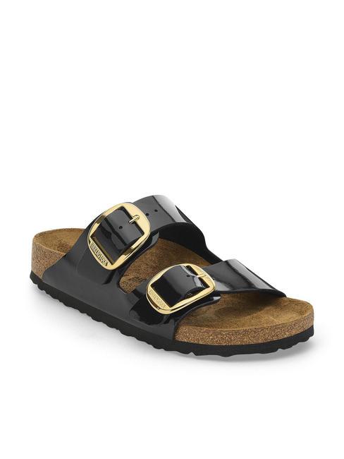 ARIZONA BIG BUCKLE Pantoufle brevet&eacute;e noir - Chaussures Femme