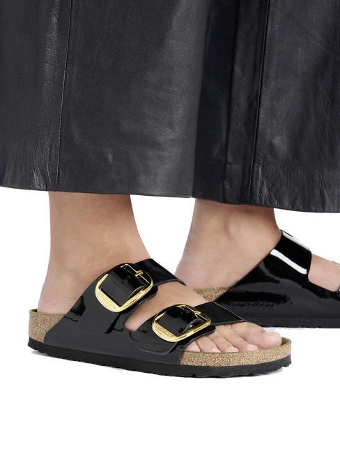 ARIZONA BIG BUCKLE Pantoufle brevet&eacute;e noir - Chaussures Femme