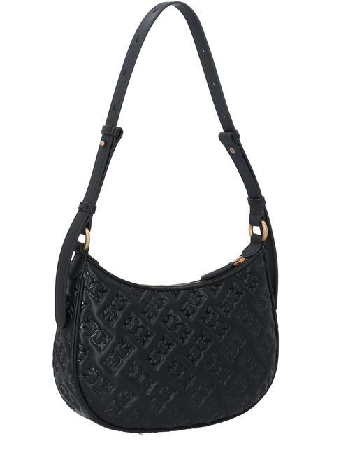 HALF MOON MINI  Sac bandouli&egrave;re, en cuir noir-or antique - Sacs pour Femme