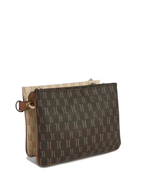 MONOGRAM  Sac à bandoulière double brun foncé / tête crème - Sacs pour Femme