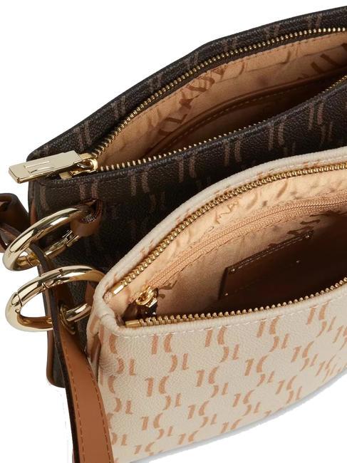 MONOGRAM  Sac à bandoulière double brun foncé / tête crème - Sacs pour Femme