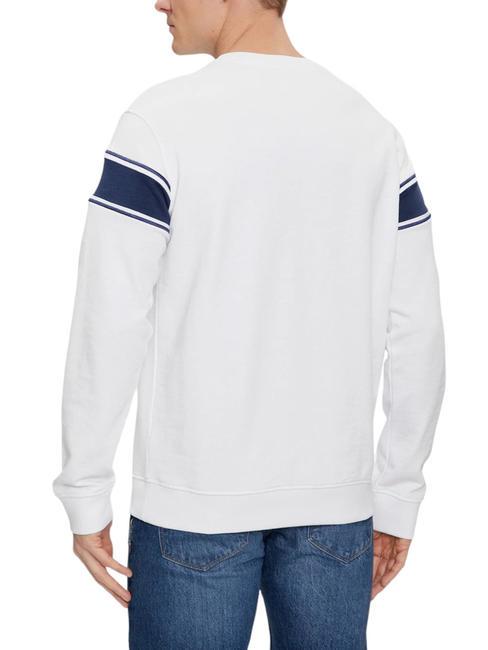 INSERTED STRIPE Sweat col rond en coton blanc pur - Pulls molletonnés