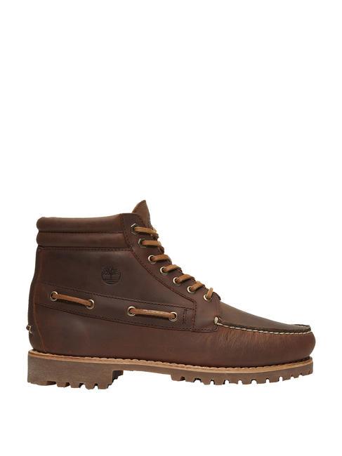 AUTHENTIC Lace Up Bottines en cuir brun - Chaussures Homme